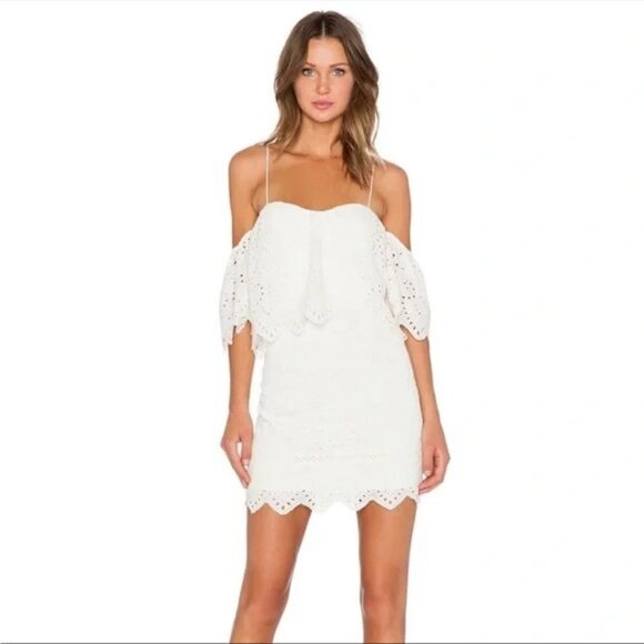 SAYLOR Off White Embroidered Montauk Karen Eyelet Dress $325 - Picture 4 of 13